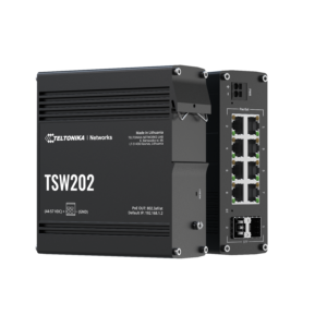 Teltonika • Switch • TSW202 • 8 Port Gigabit Industrial managed PoE+ Switch, 2SFP | PROFINET